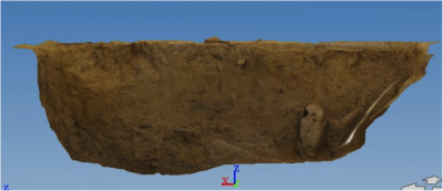 Figure 4. A section of a pit, part of a larger model. Lines may be traced on the surface to show different contexts (Image Copyright: R. P. Barratt).